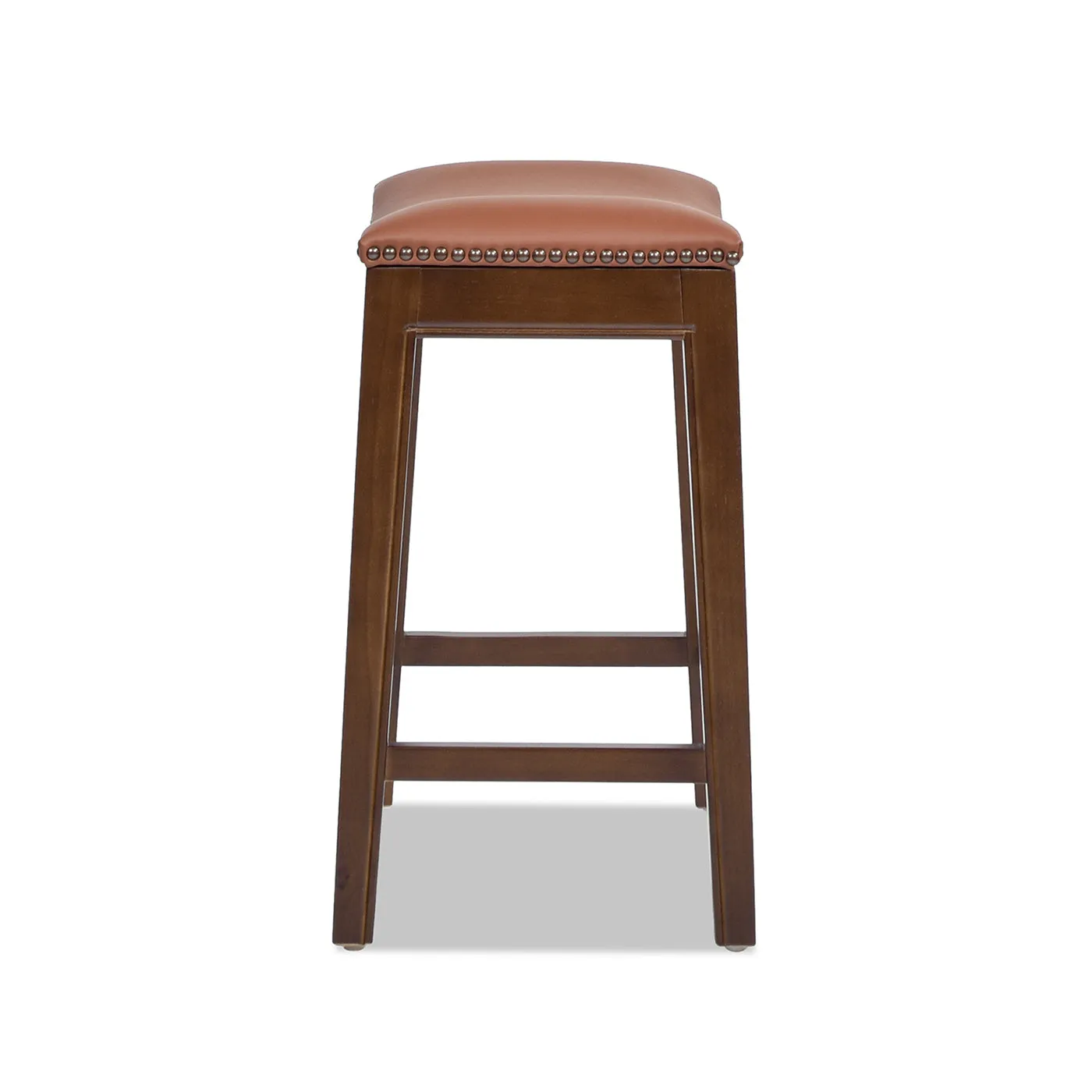 24.5" Leather Saddle Counter Stool: Durable, Stylish, Space-Saving