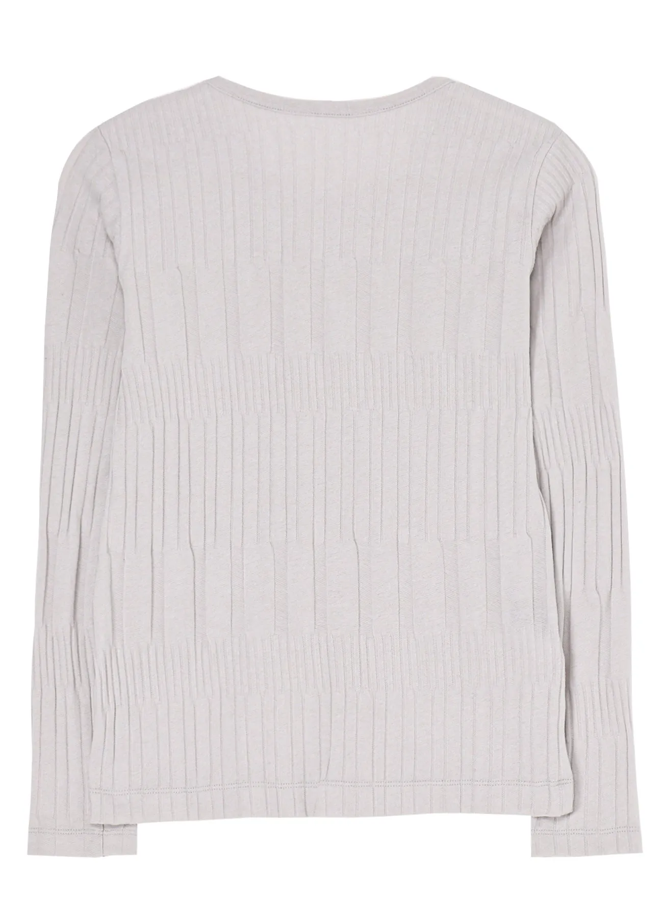 40/ COTTON HARD TWISTED WRINKLED RIBBED LONG SLEEVE T