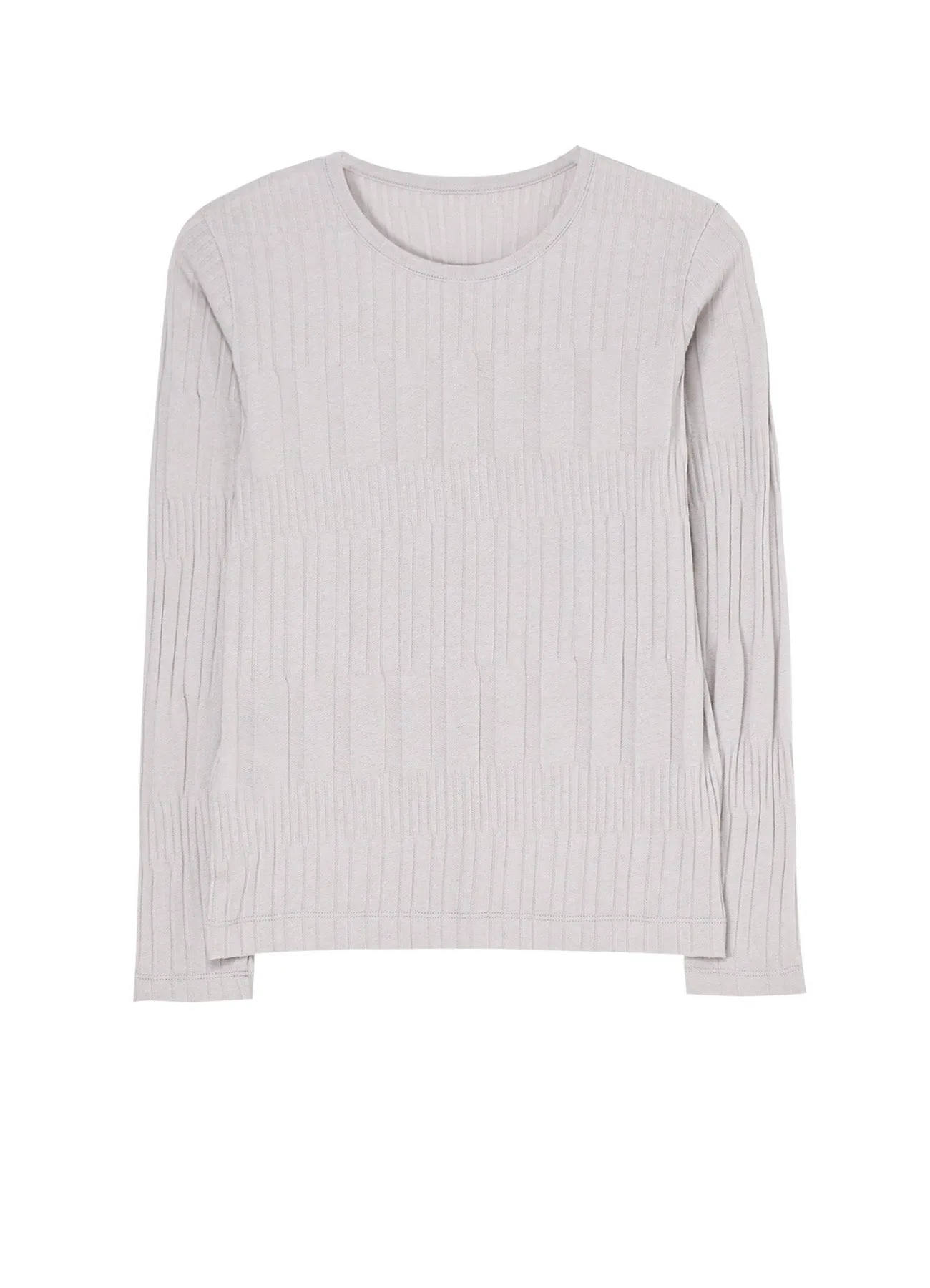 40/ COTTON HARD TWISTED WRINKLED RIBBED LONG SLEEVE T