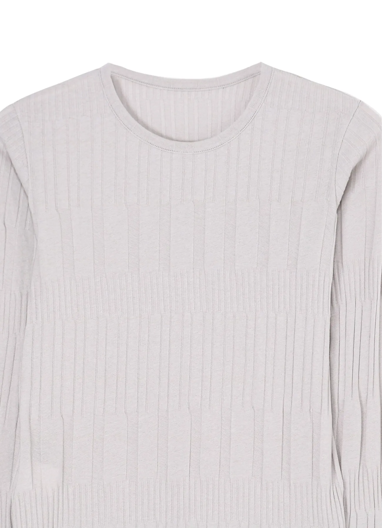 40/ COTTON HARD TWISTED WRINKLED RIBBED LONG SLEEVE T