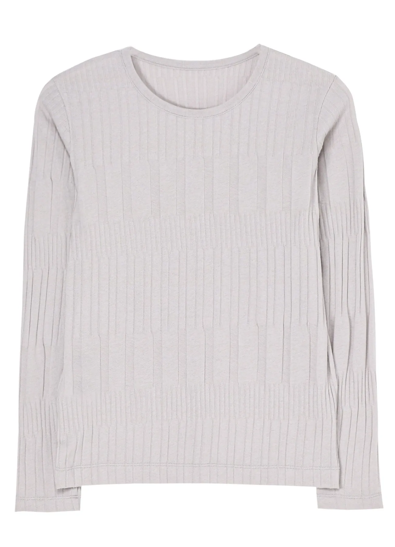 40/ COTTON HARD TWISTED WRINKLED RIBBED LONG SLEEVE T