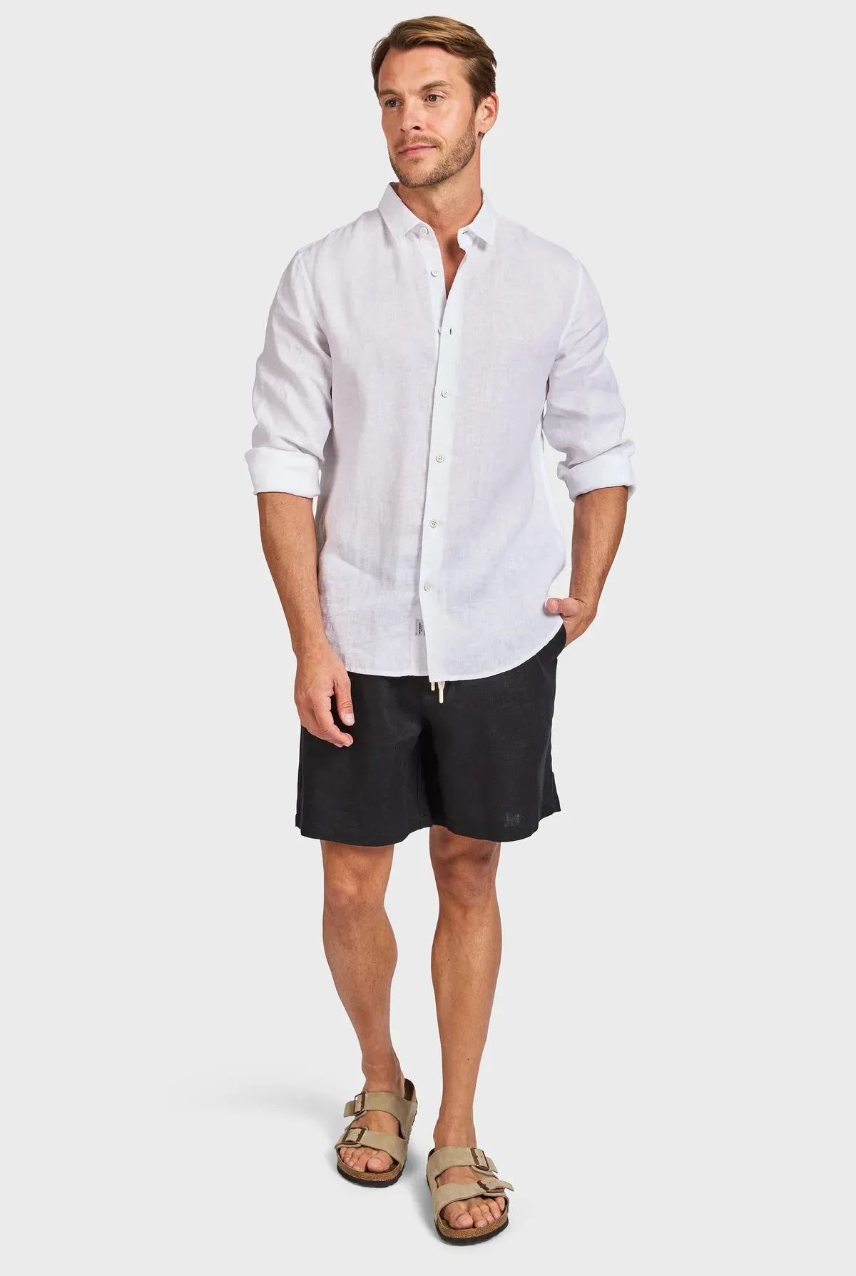 ACADEMY BRAND - Jeff Linen Short - Black