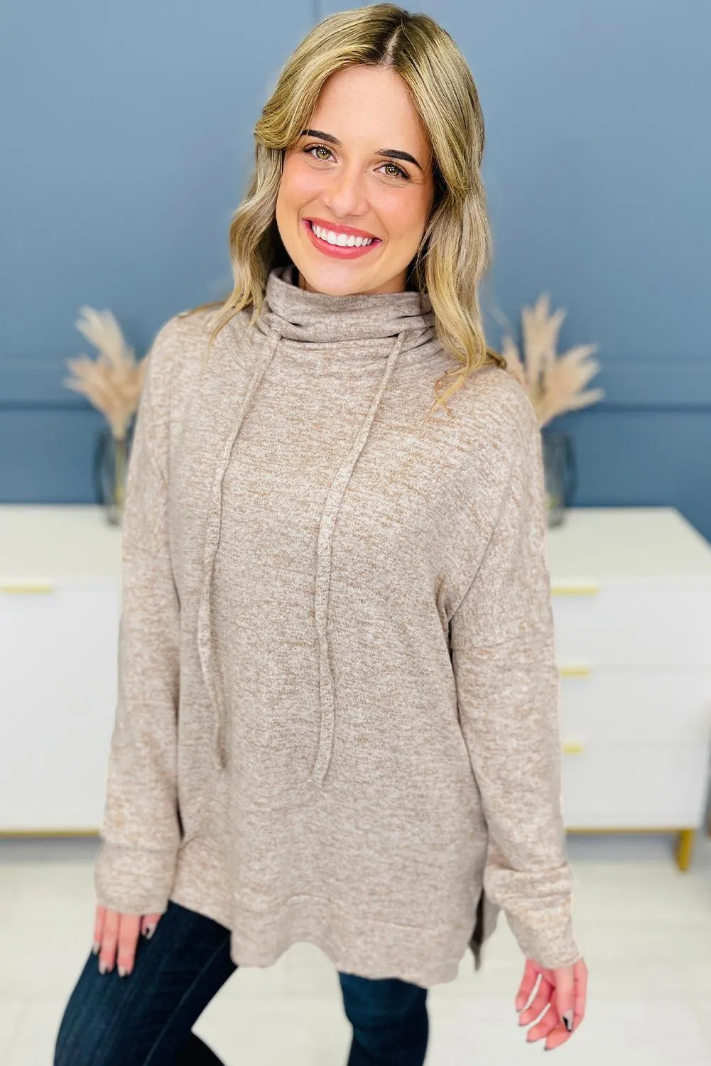 Apricot Cowl Neck Top