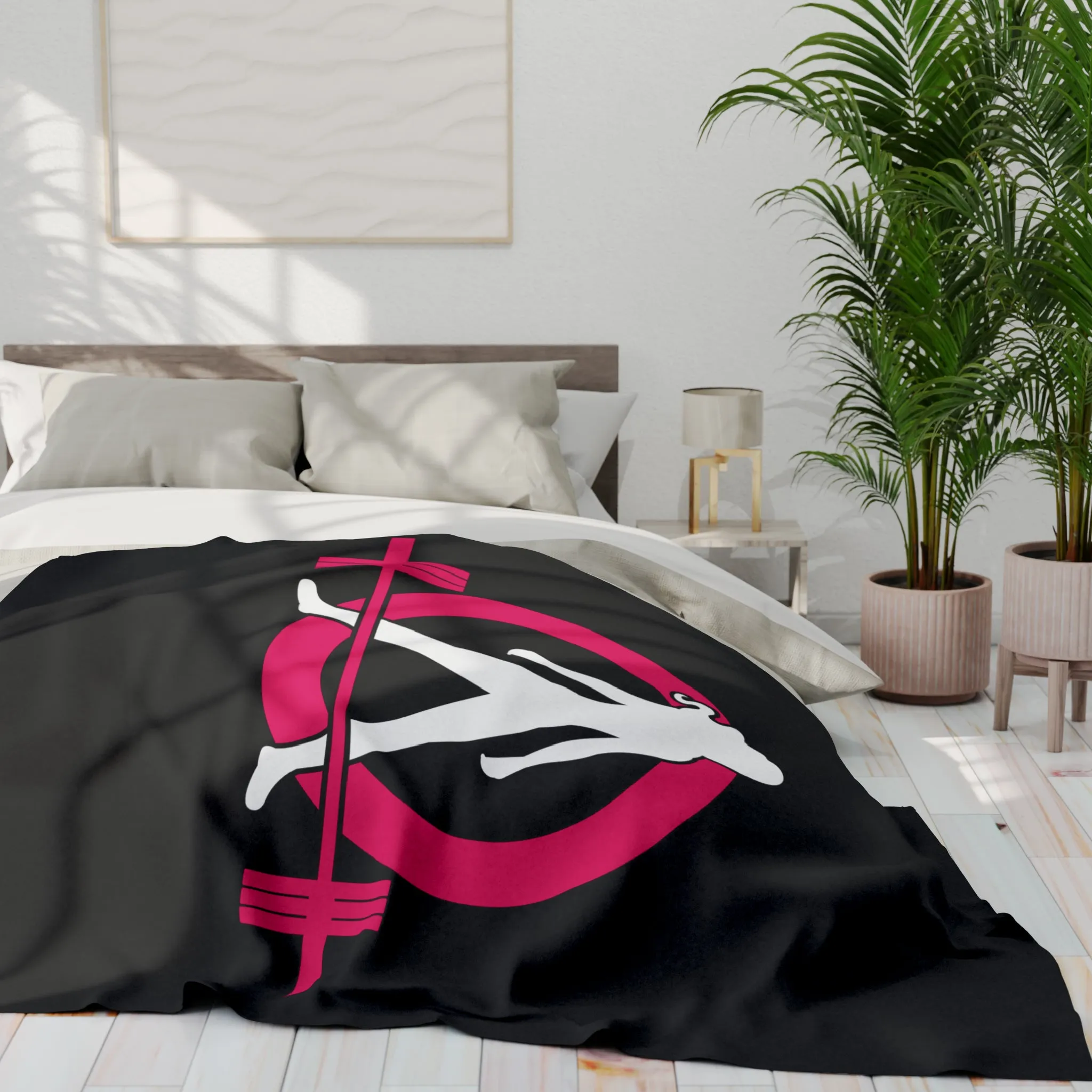 Arctic Fleece Blanket - Black Classic Logo