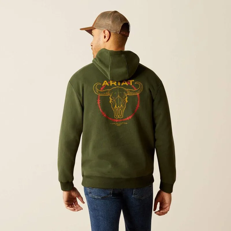Ariat Men's Barbwire Skull Hoodie