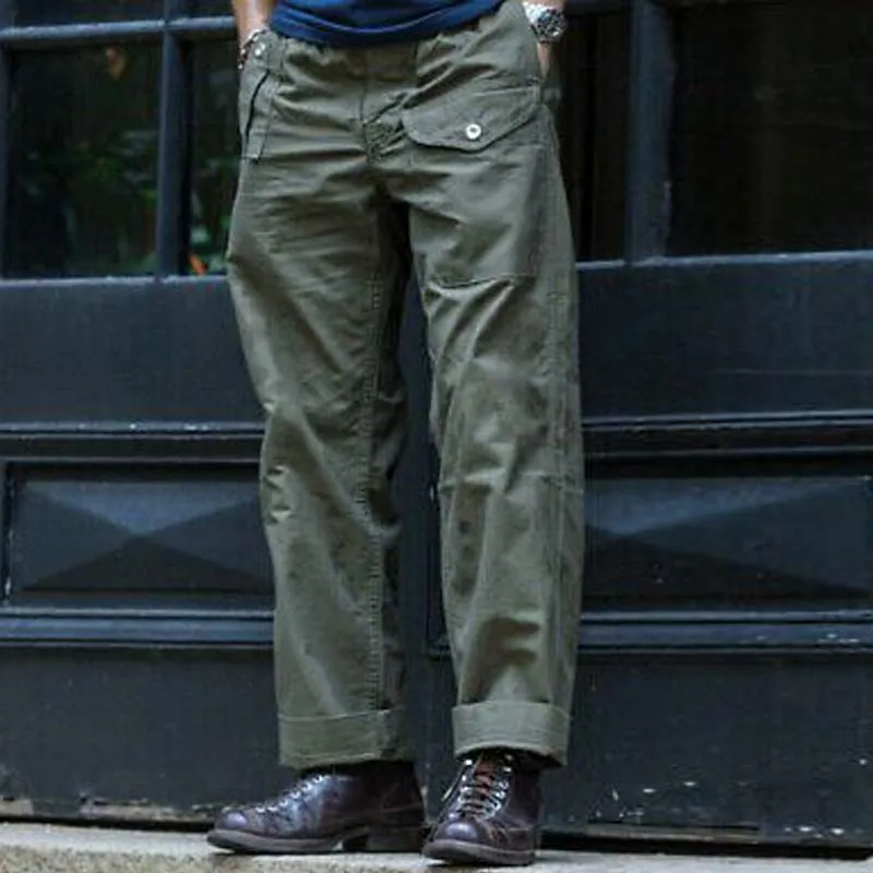 BACKWOODS | Men's Vintage Solid Multi Pocket Cargo Straight Leg Pants