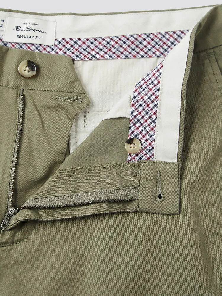 Ben Sherman Slim Stretch Chino Shorts - Litchen Green