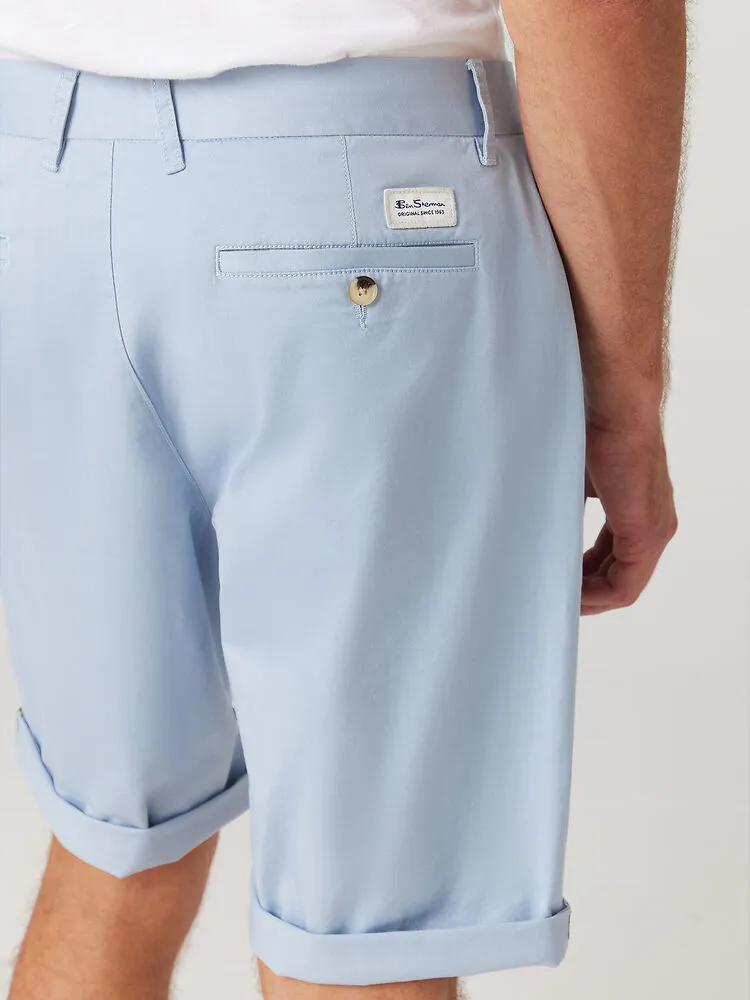 Ben Sherman Slim Stretch Chino Shorts - Pale Blue