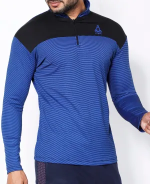 Blue Stripes Half Zipper
