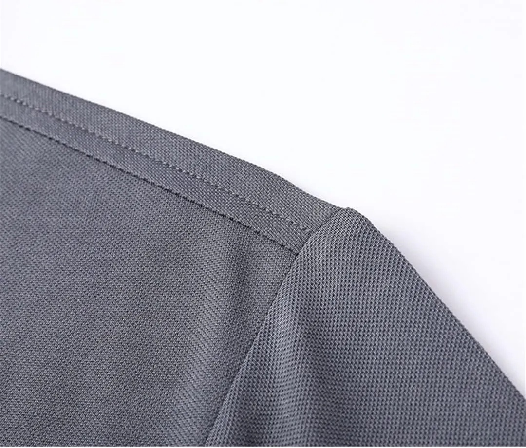 Bollrllr Mulberry Silk Golf Men's Polo Shirts Solid Short Sleeve Zipper Male T-Shirts Cotton Man Tees