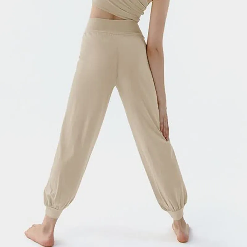 Buddha Stones Casual Plain High Waist Quick Drying Women's Leica Pants