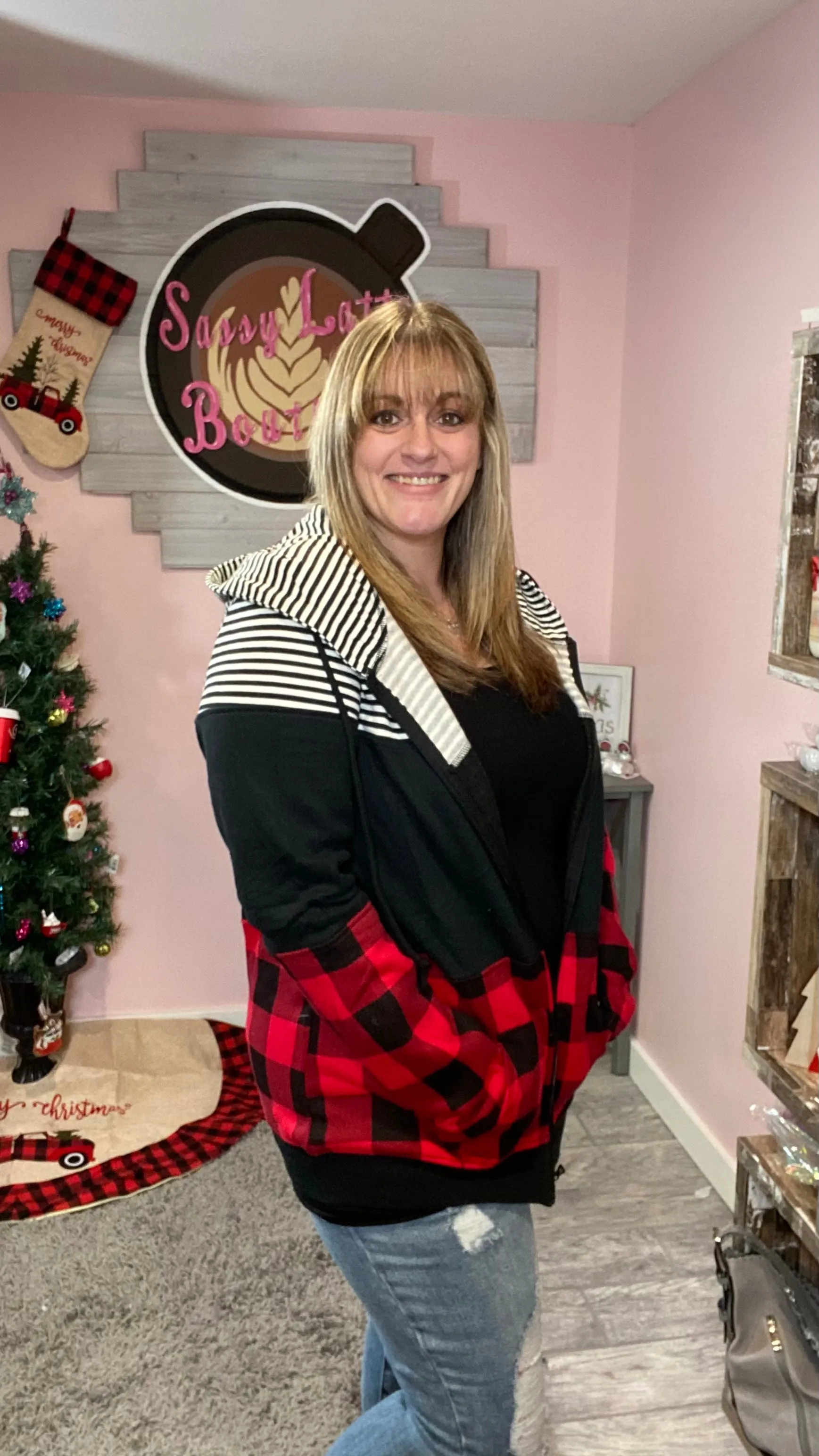Buffalo Plaid Full Zip Hoodie