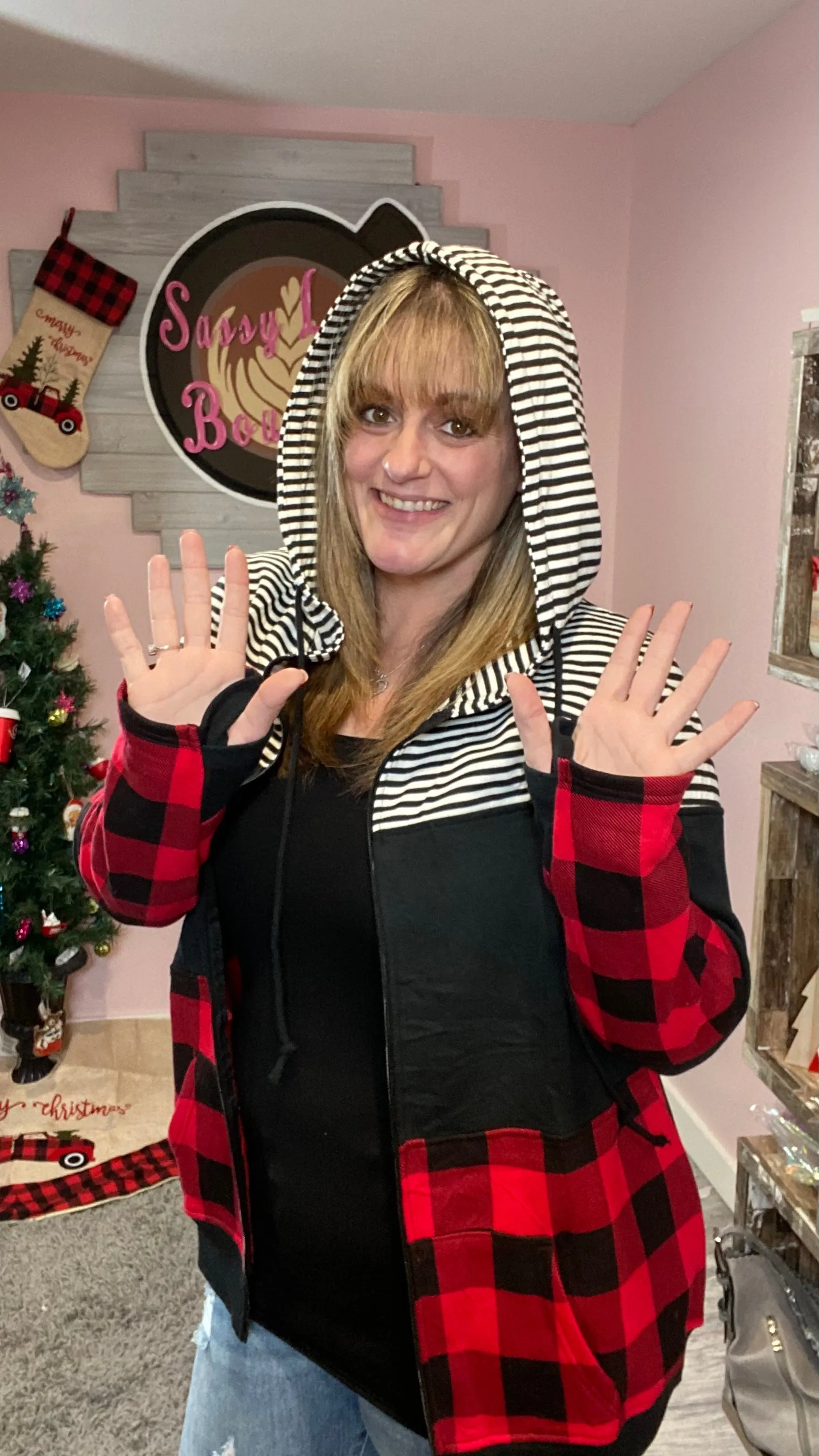Buffalo Plaid Full Zip Hoodie