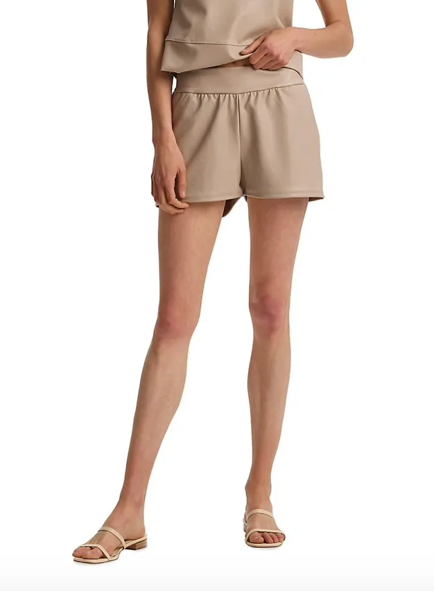 Commando Faux Leather Relaxed Short Sand