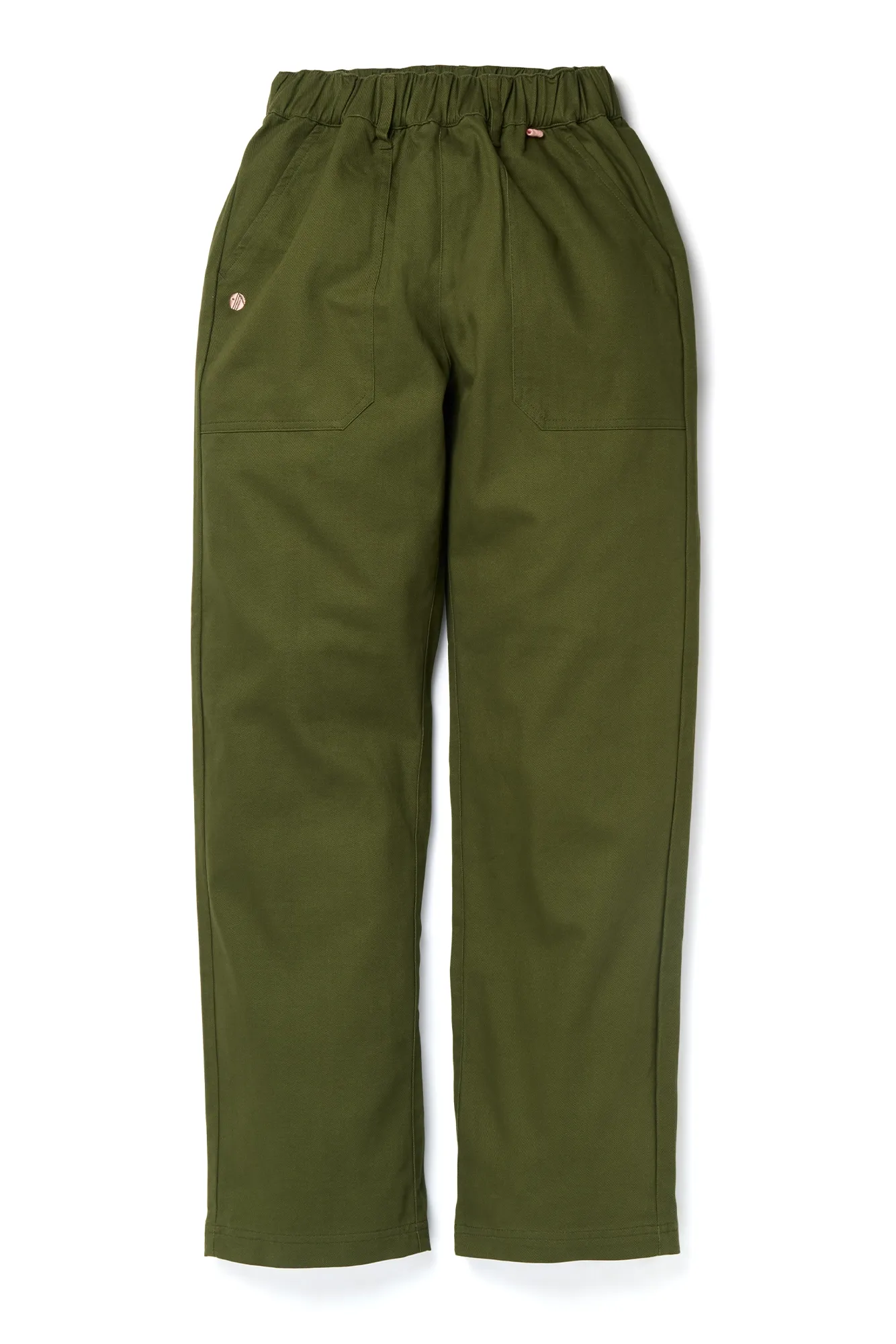 Cotton Straight Leg Pants - Elm Green