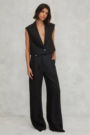 Dana Deep V Linen Blazer Vest
