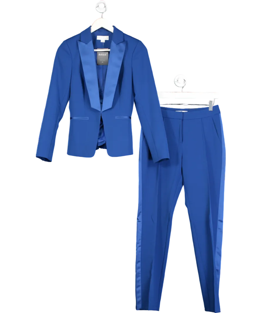 Fallon K Blue Blazer And Straight Leg Trousers Set UK 8