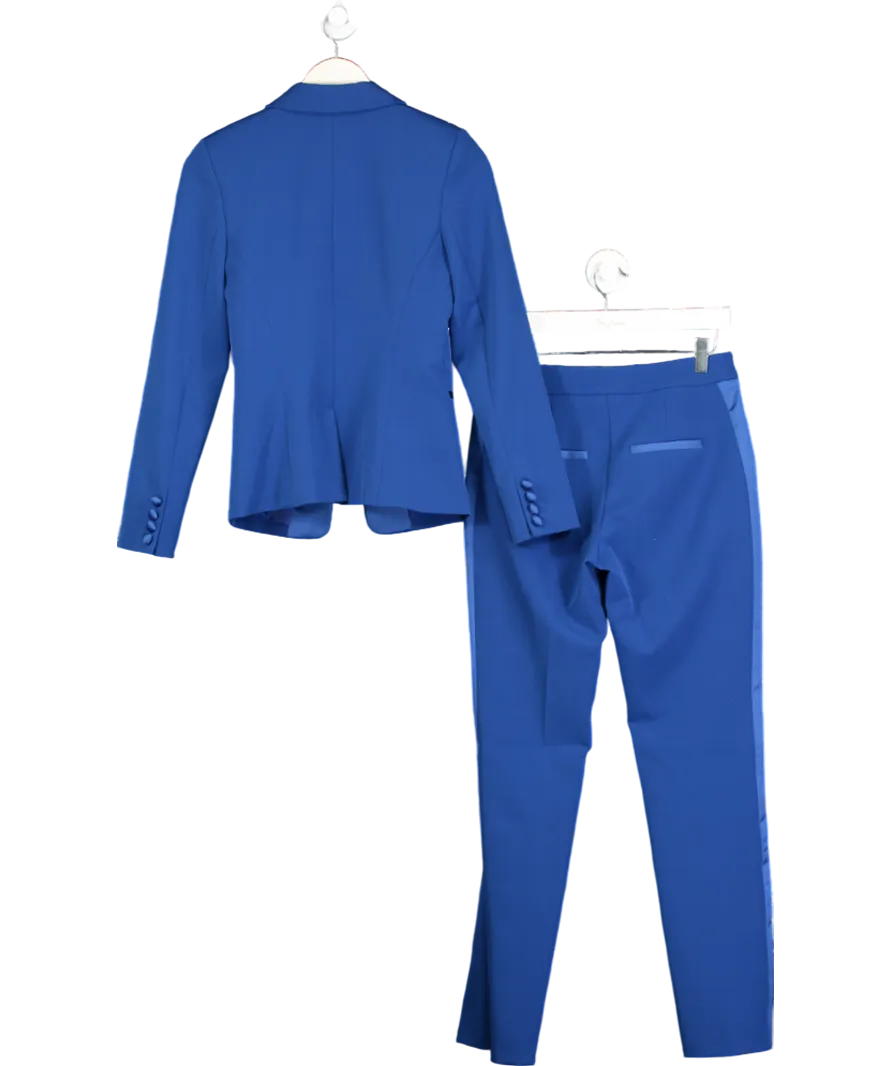 Fallon K Blue Blazer And Straight Leg Trousers Set UK 8
