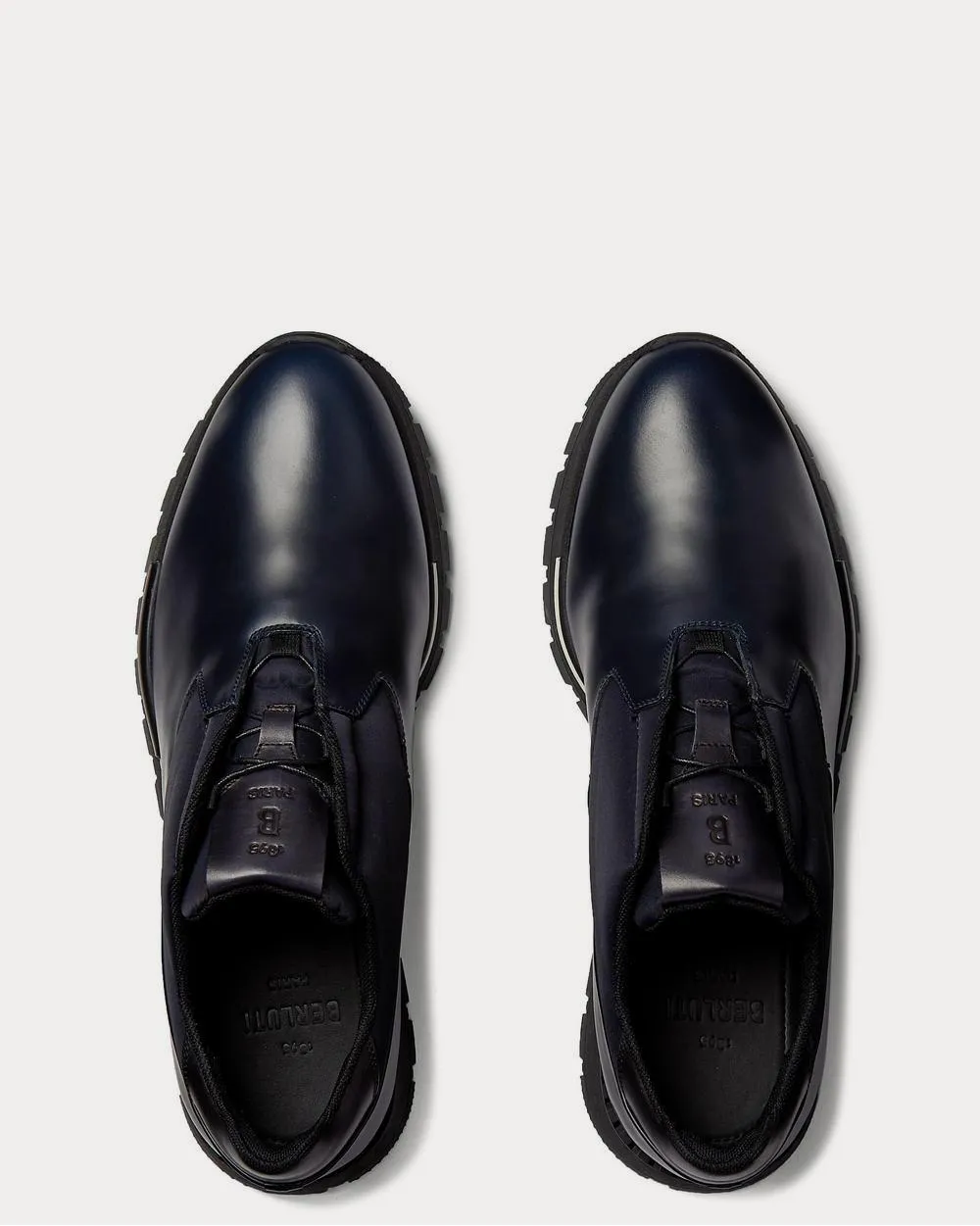 Fast Track Torino Leather and Neoprene  Navy low top sneakers