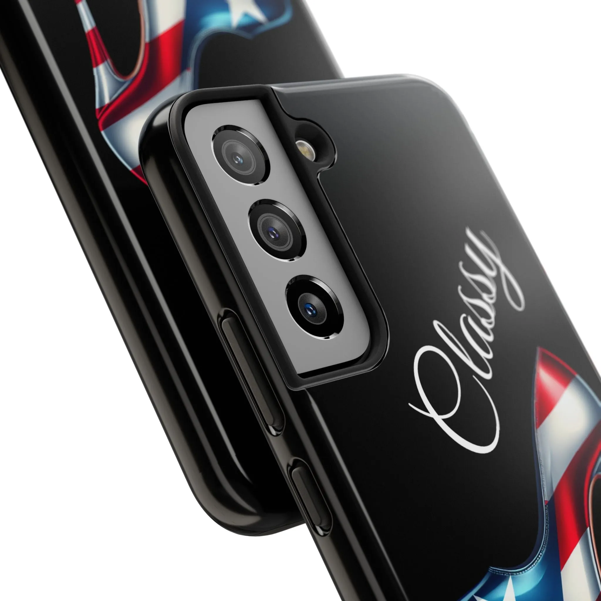 Galaxy Tough Black Phone Case Classy Boricua Stiletto - Puerto Rico Flag   -Weeeepa!