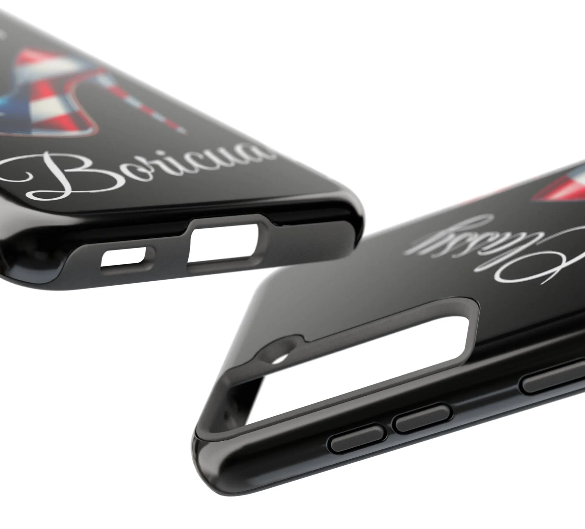 Galaxy Tough Black Phone Case Classy Boricua Stiletto - Puerto Rico Flag   -Weeeepa!