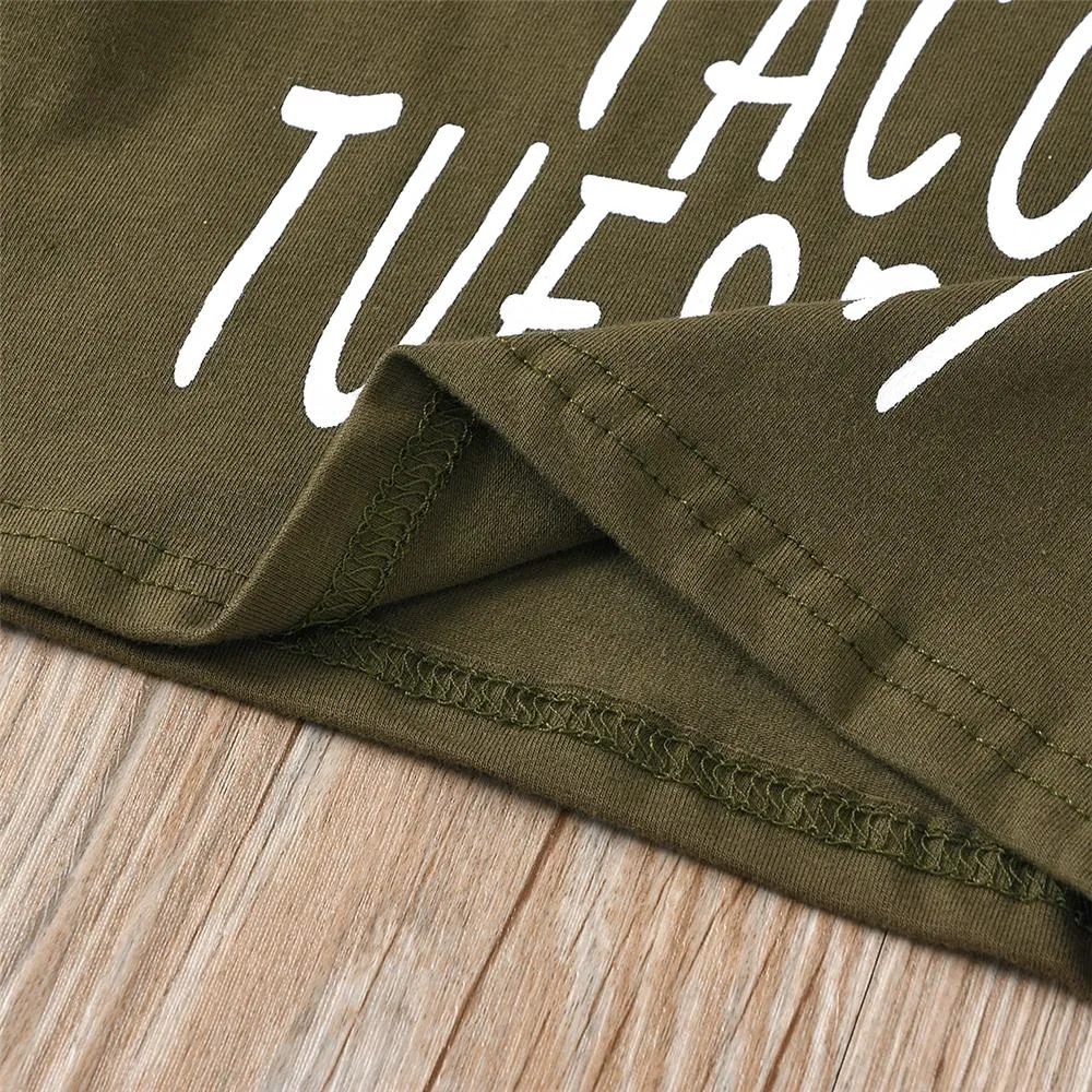 Girls Camo Letter Printed Long Sleeve Top & Pants Wholesale Girls
