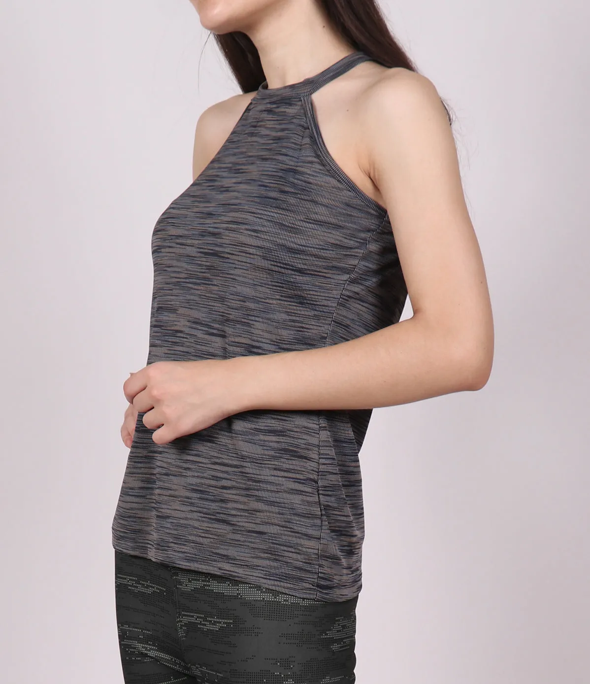Grey Texture Halter Tank Top