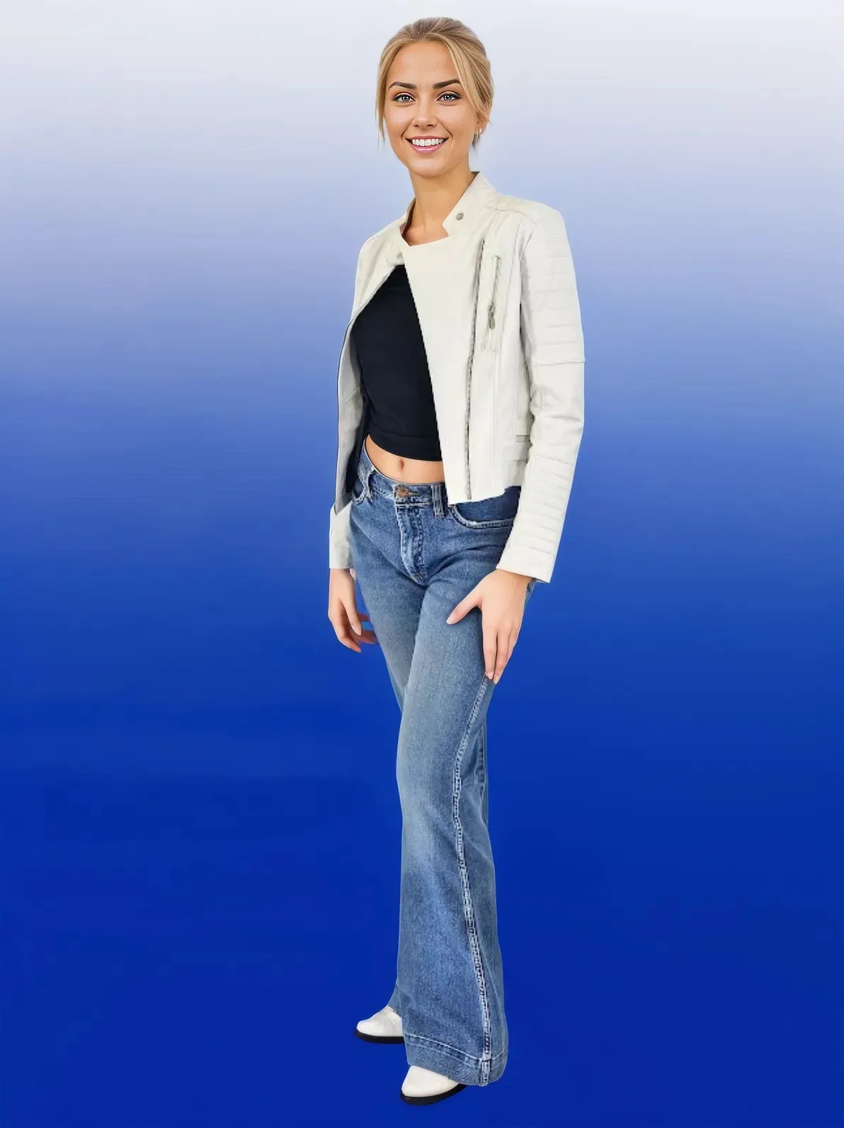 Handcrafted Women's Sheepskin Leather Biker Jacket – Premium Biker Style White