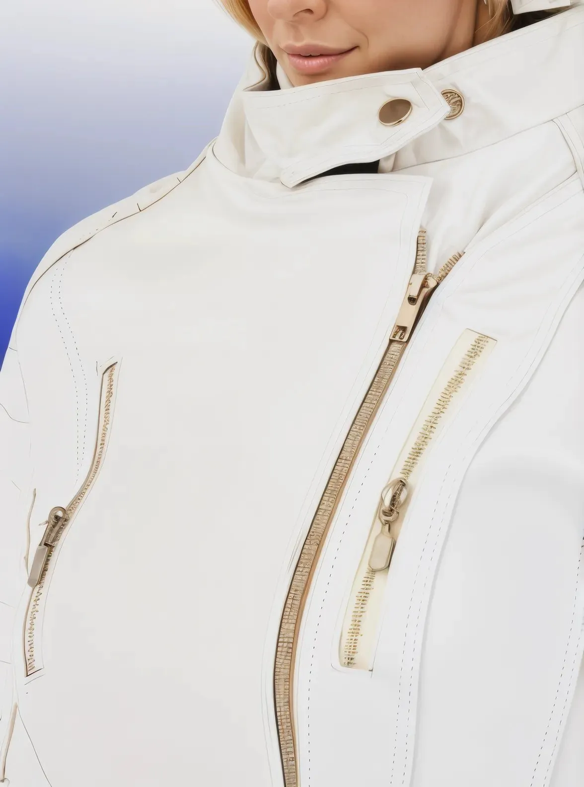 Handcrafted Women's Sheepskin Leather Biker Jacket – Premium Biker Style White