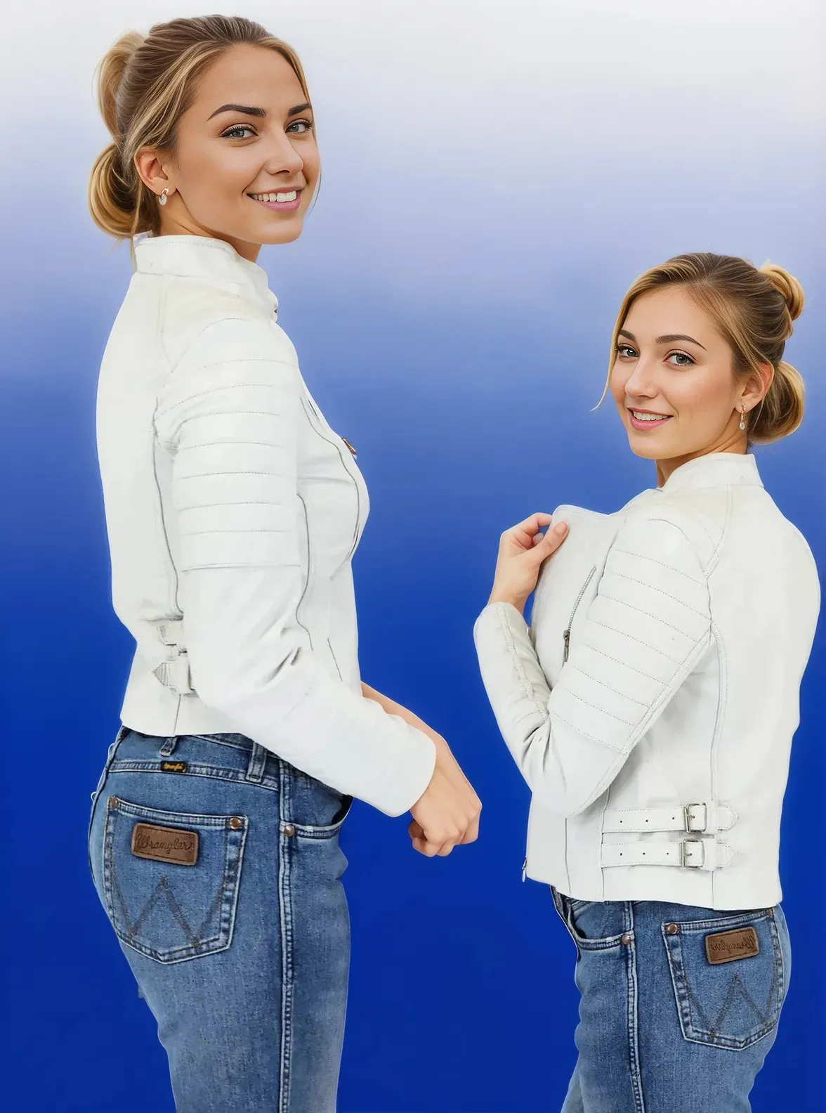 Handcrafted Women's Sheepskin Leather Biker Jacket – Premium Biker Style White