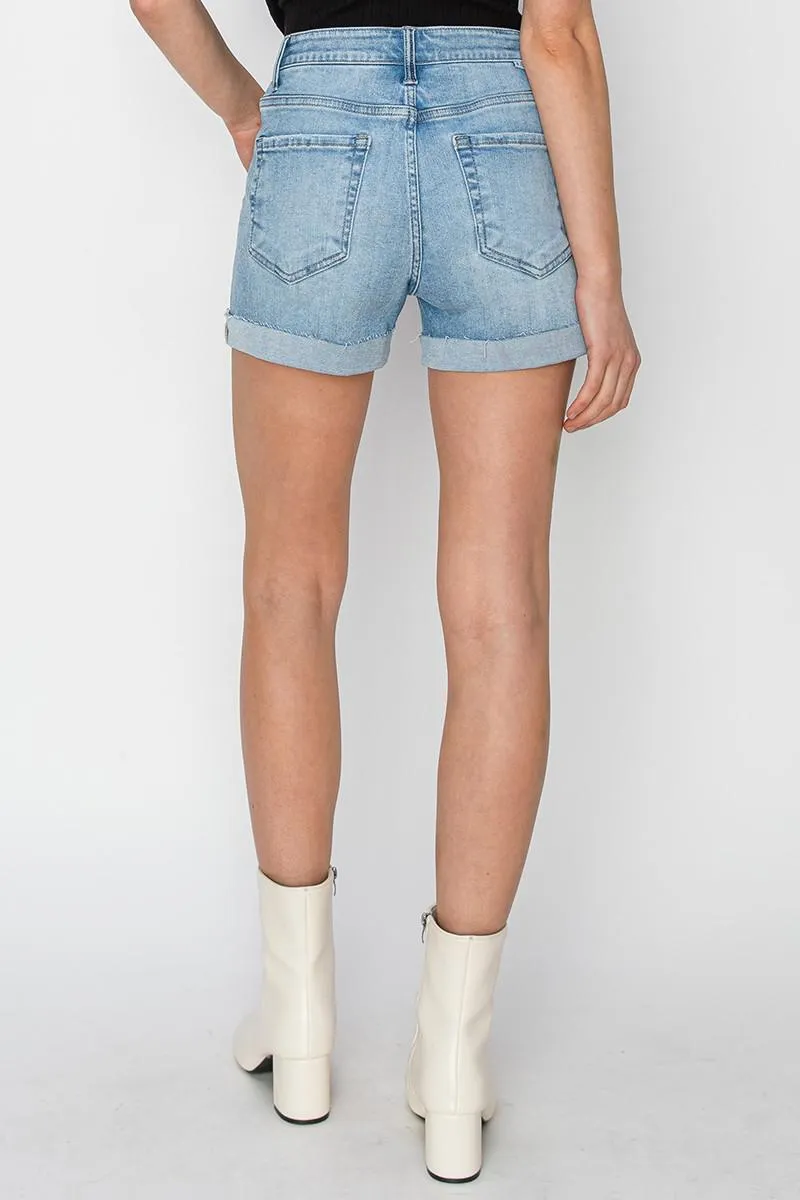 High Rise Cuffed Shorts