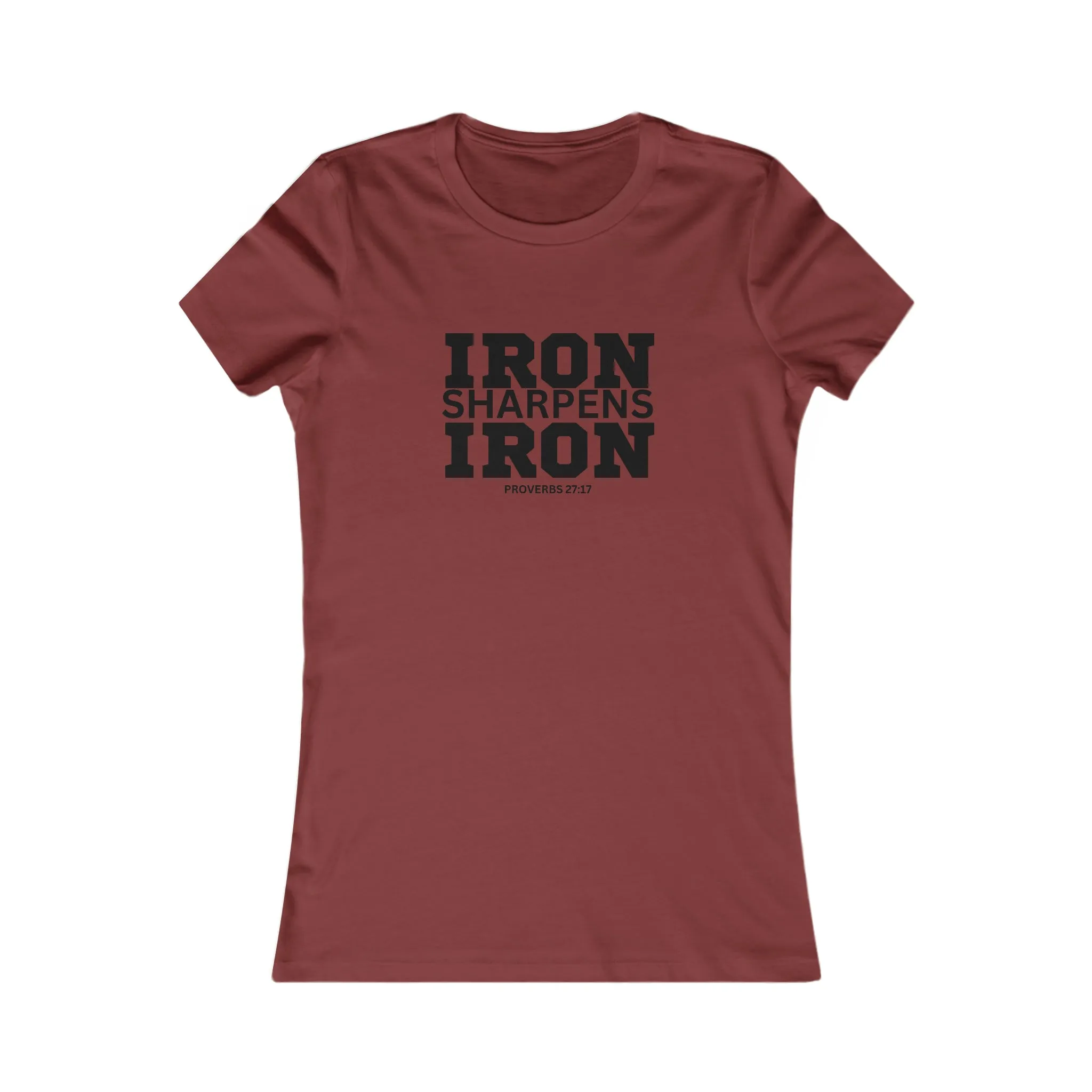 Iron Sharpens Iron - Women's Favorite Tee - Black Logo - Plain Back