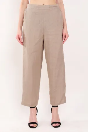 Khakhi Linen Straight Pants