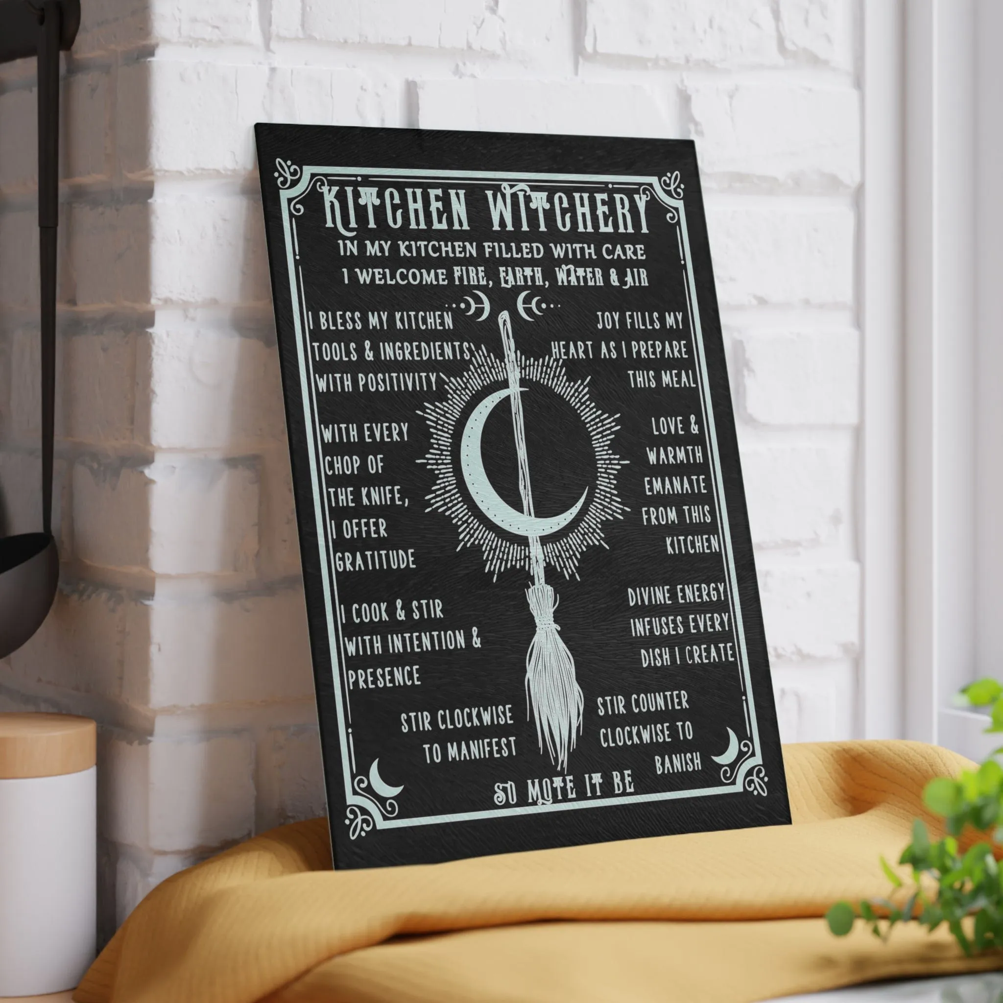 Kitchen Witchery Rituals Glass Cutting Board