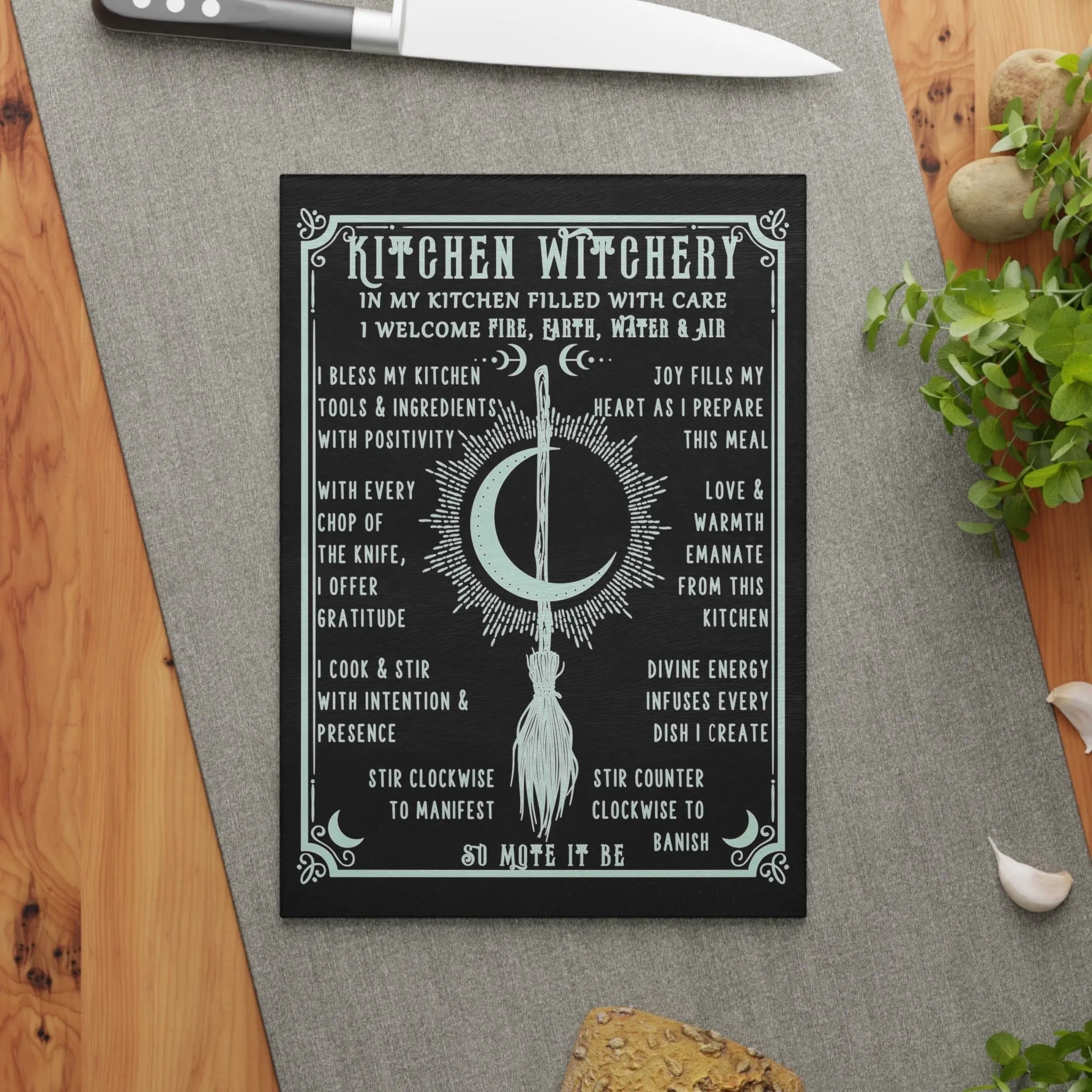 Kitchen Witchery Rituals Glass Cutting Board