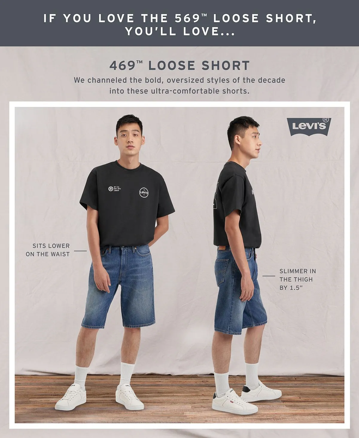 Levi's Men's Denim Shorts 469 Relaxed Fit