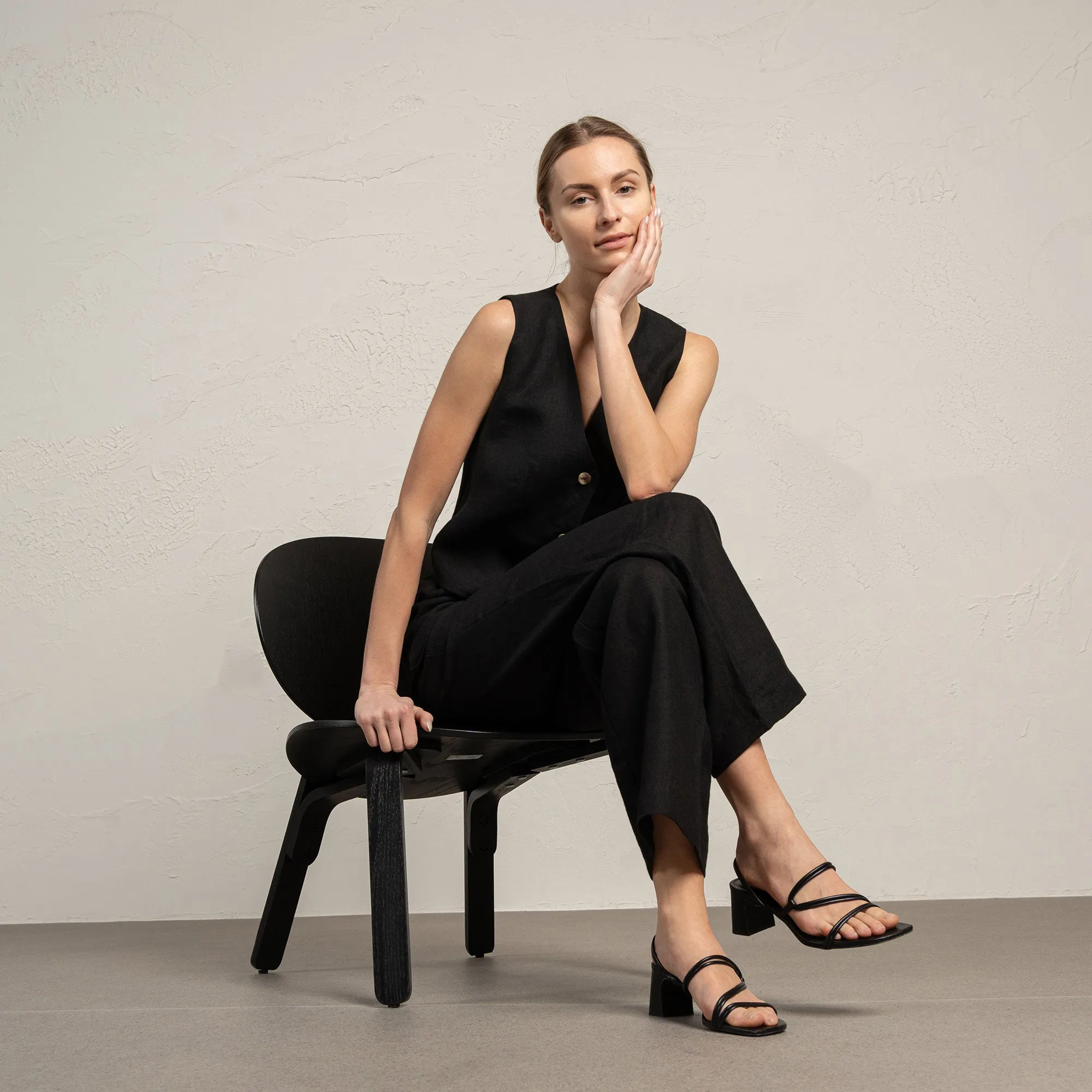 Linen Vest & Wide Leg Pants 2-Piece