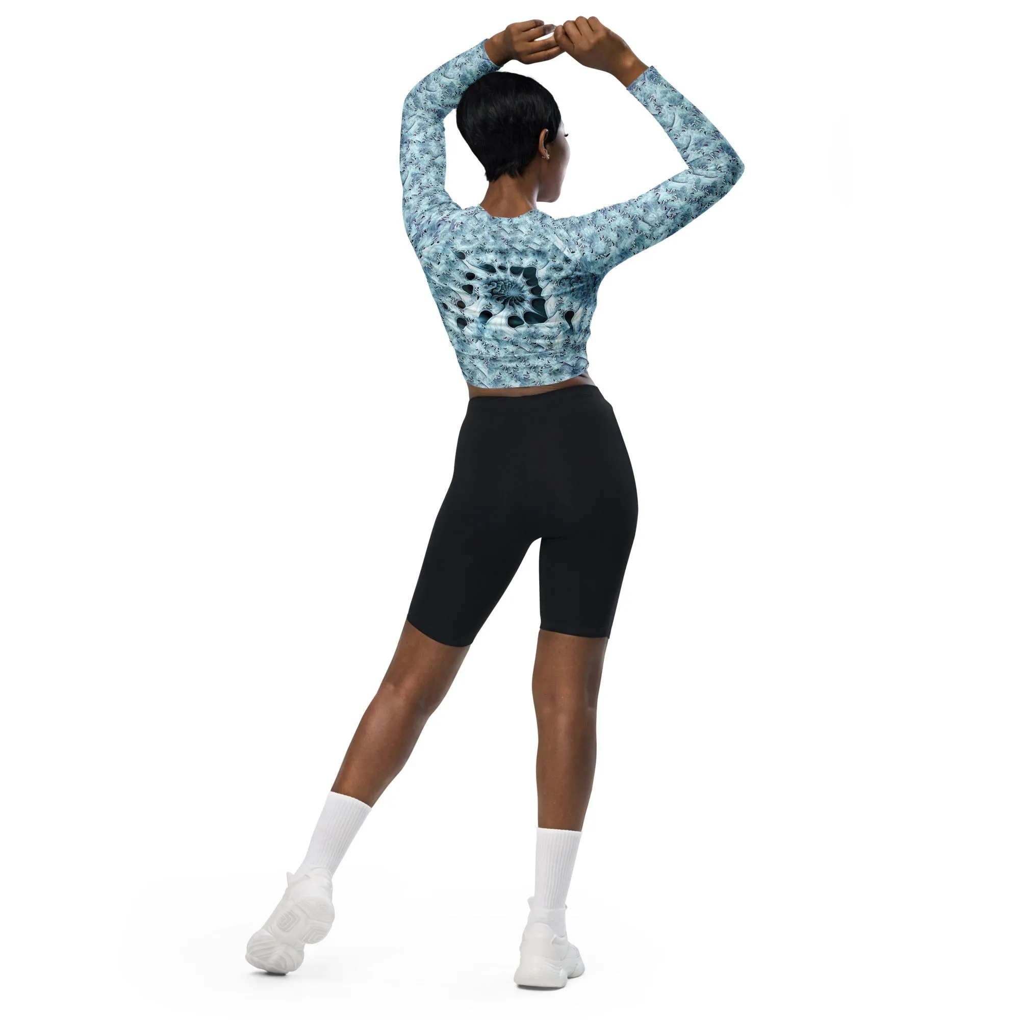 Long-Sleeve Crop Top Microscopic Ice