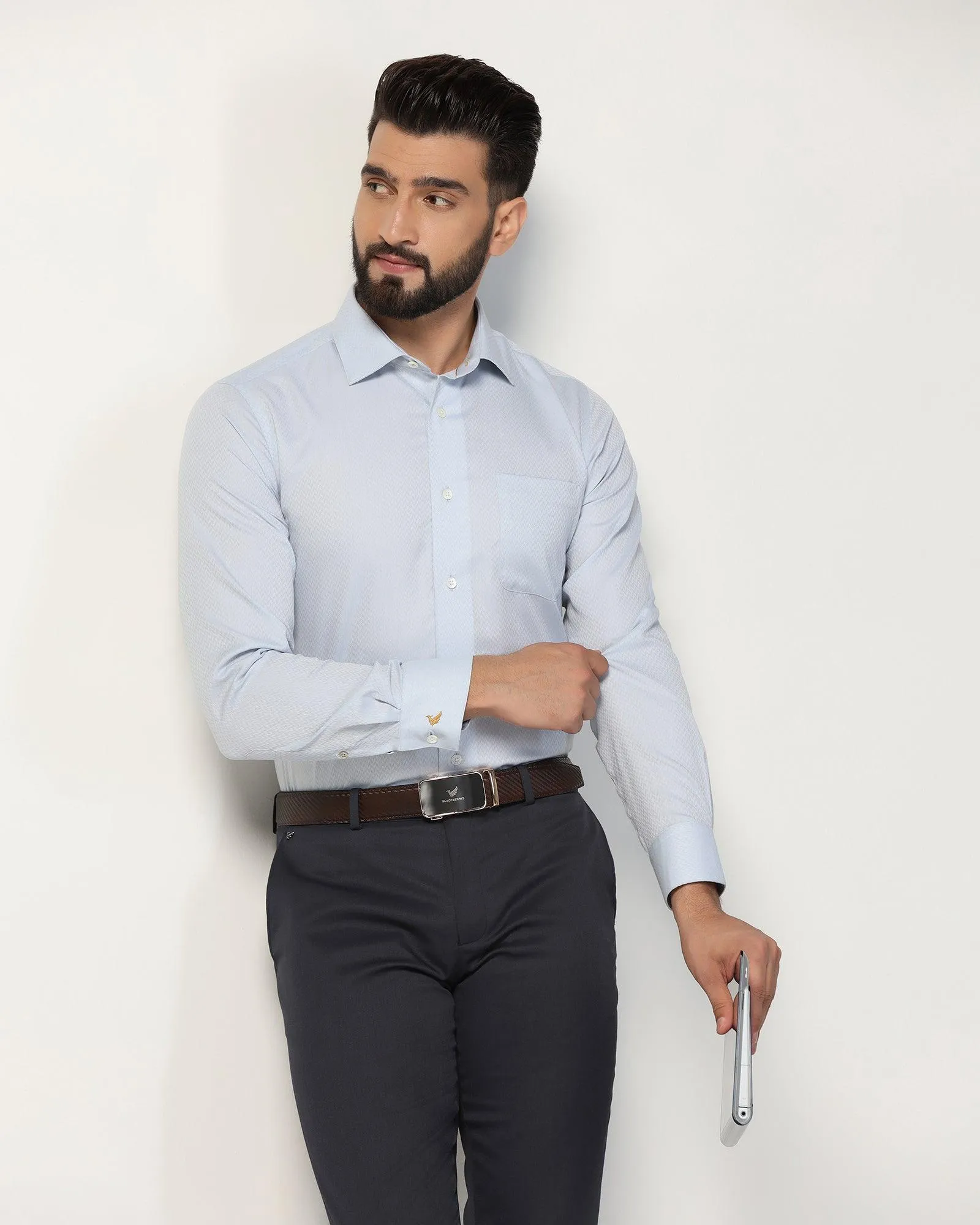 Luxe Formal Grey Textured Shirt - Silas