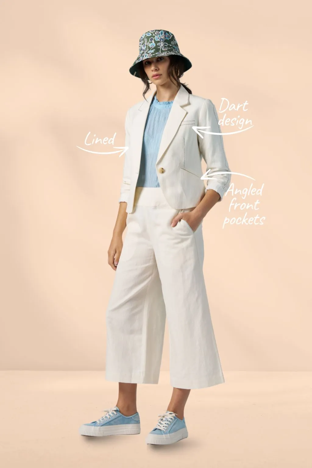 Madly Sweetly Dart Jacket Chalk