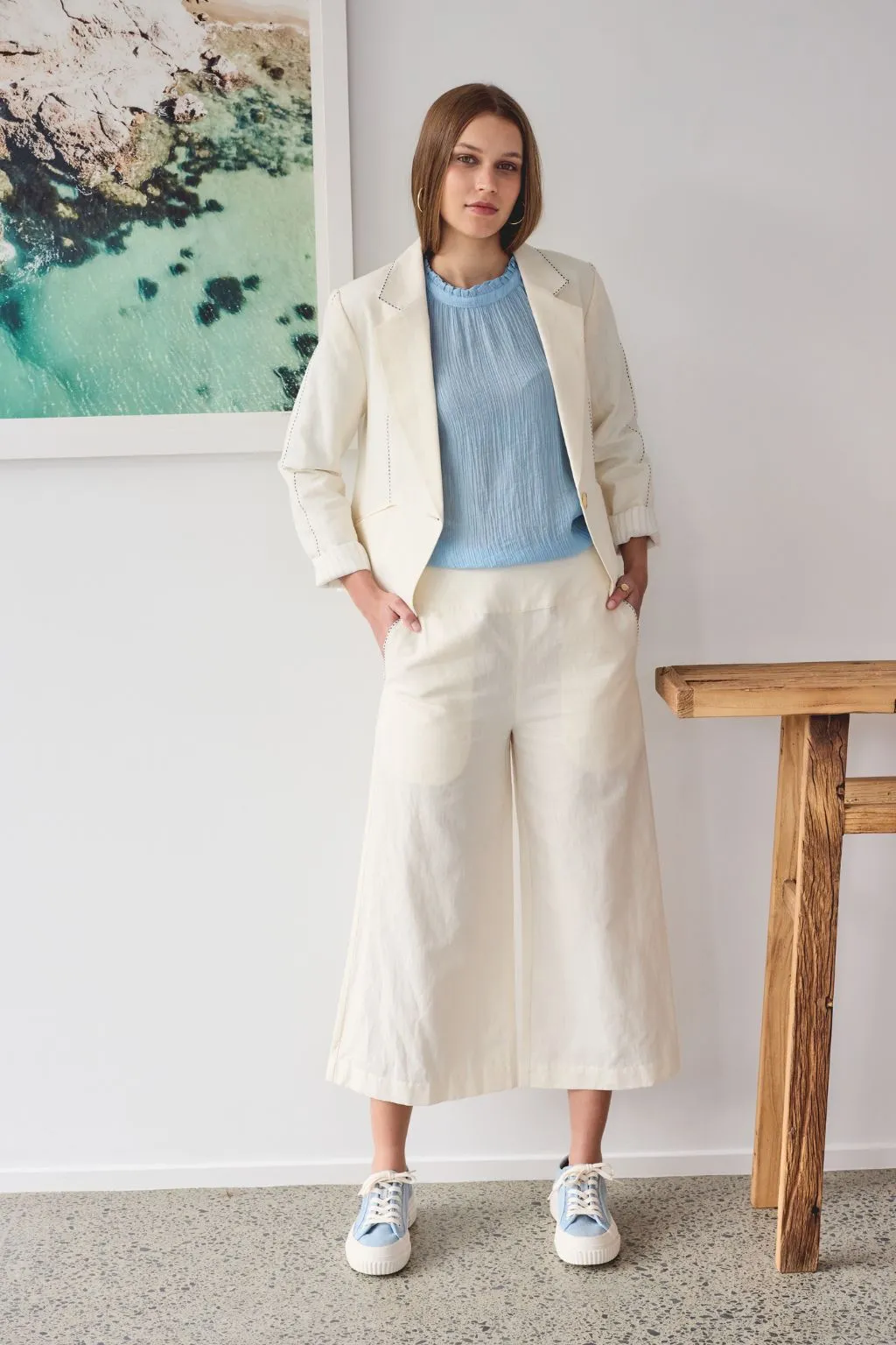 Madly Sweetly Dart Jacket Chalk