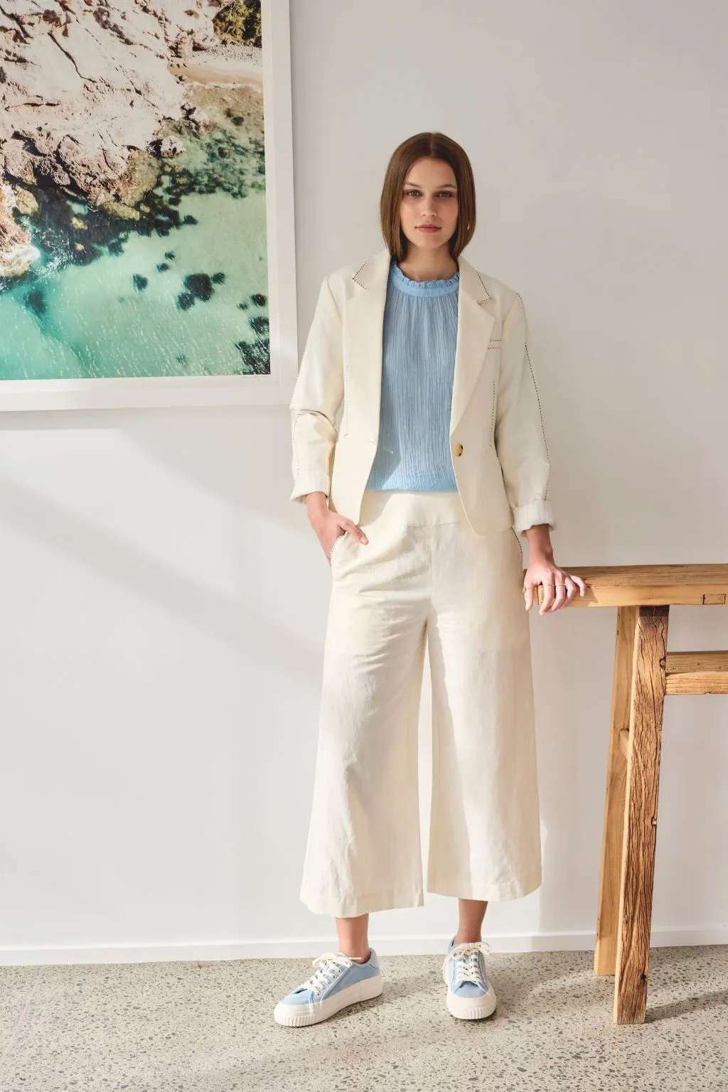 Madly Sweetly Dart Jacket Chalk