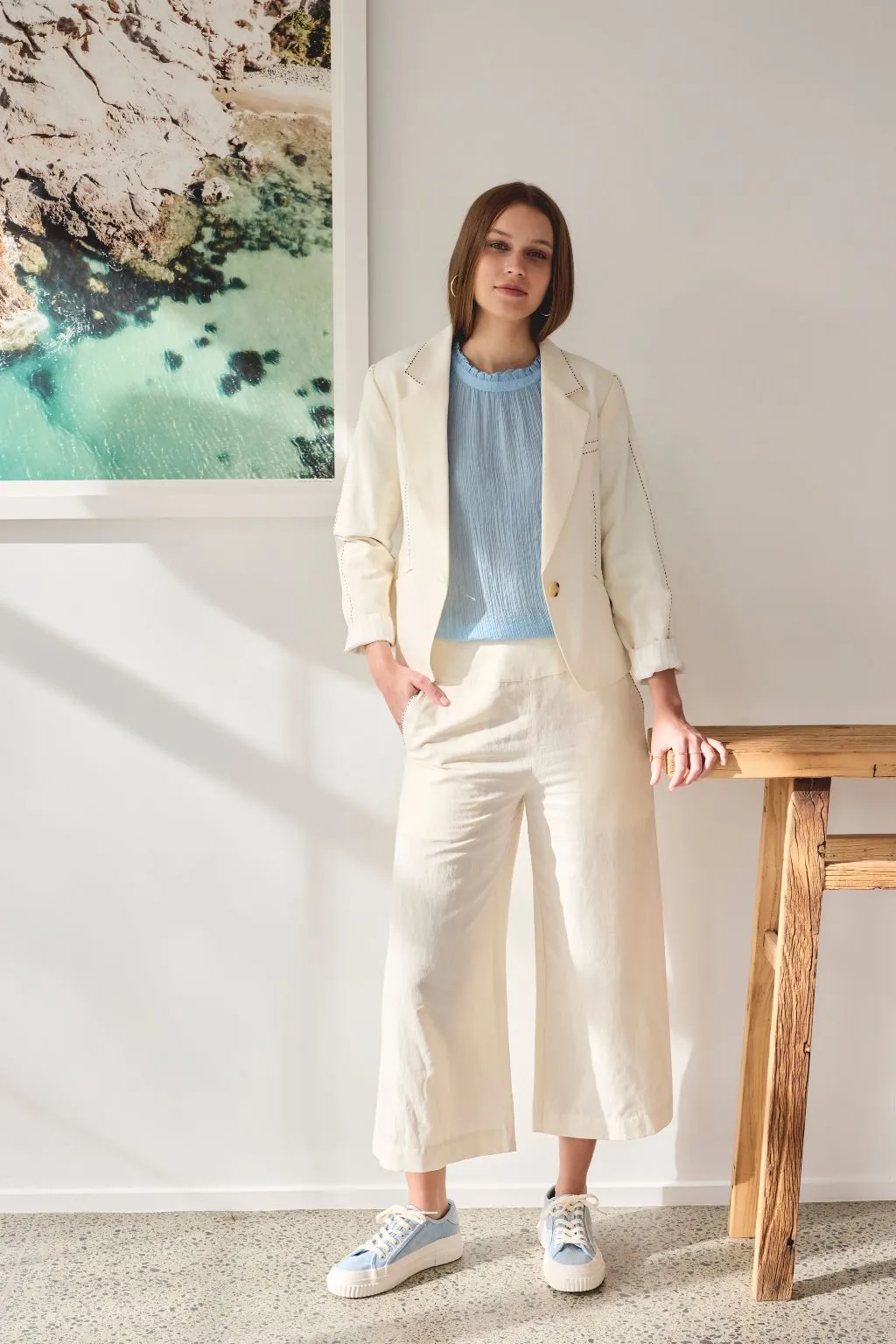 Madly Sweetly Dart Jacket Chalk