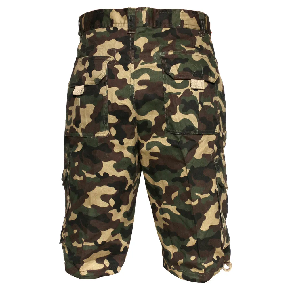 Men's Cargo Camo Shorts Color Cotton Pocket Relaxed Fit Original Deluxe
