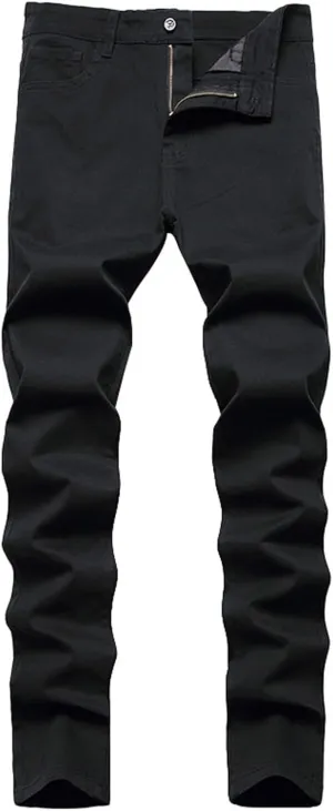 Mens Pants Jeans Slim Fit Loose Fit Straight Leg Jeans Comfortable Flexible Denim Pants Hip Hop Streetwear