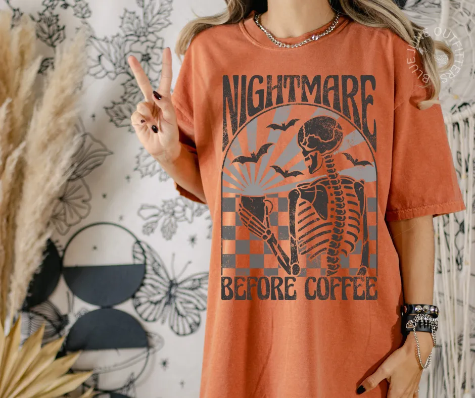Nightmare Before Coffee | Skelly Comfort Colors Tee