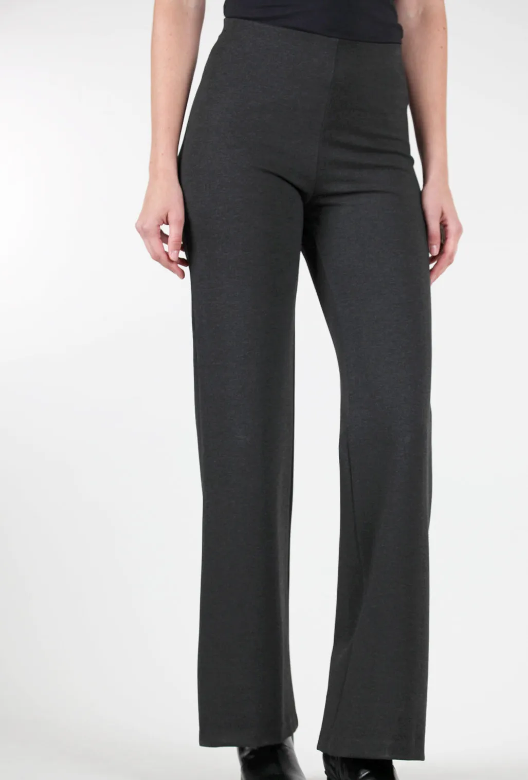 Olivia Ponte Knit Pant, Dark Charcoal