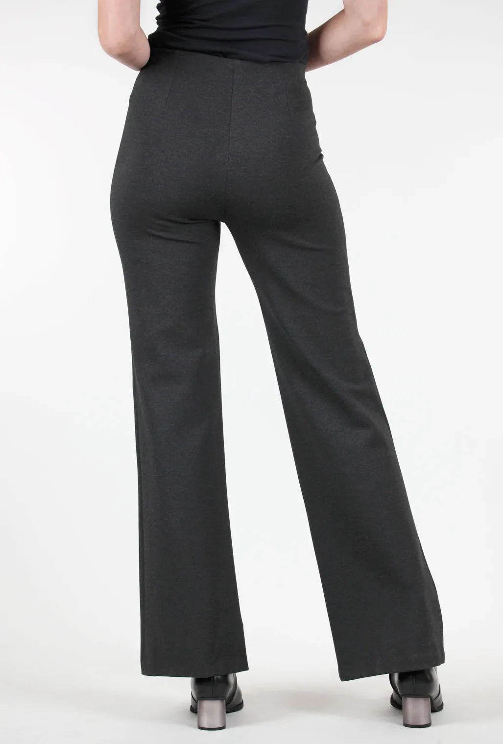 Olivia Ponte Knit Pant, Dark Charcoal