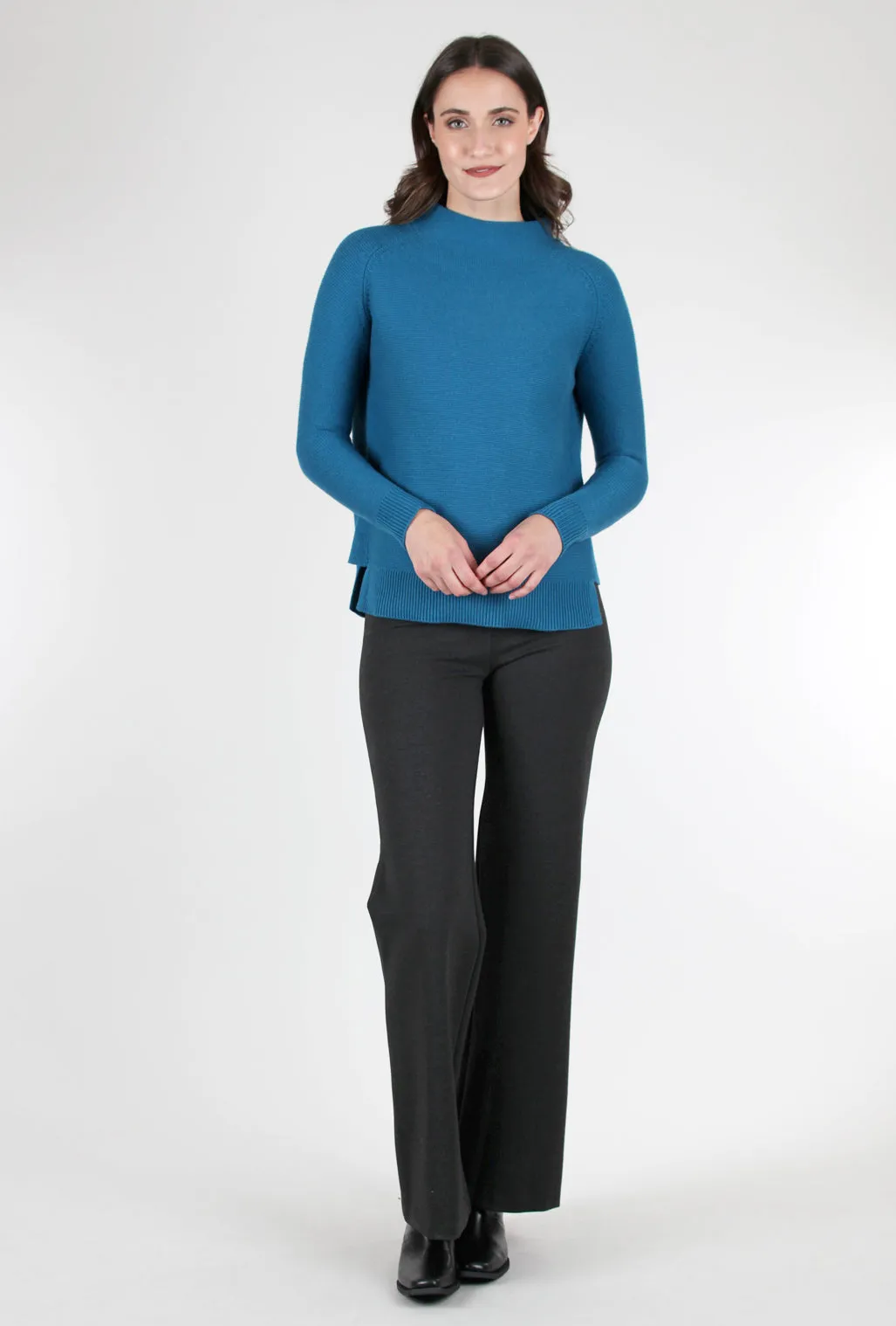 Olivia Ponte Knit Pant, Dark Charcoal