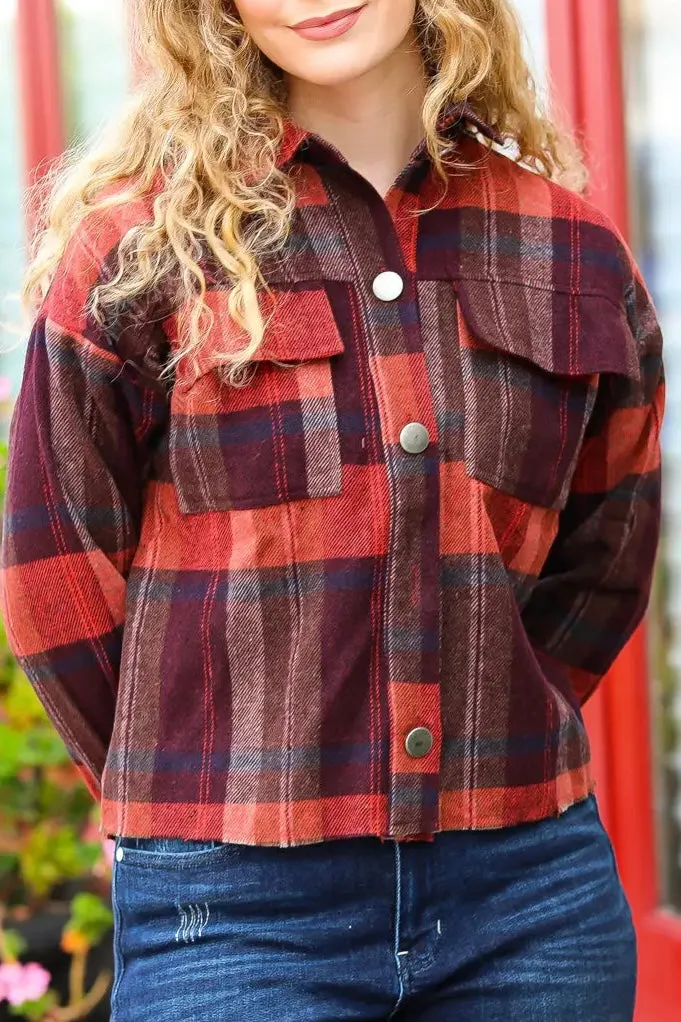 On My Game Studded Cropped Plaid Jacket (Small to 3XL)